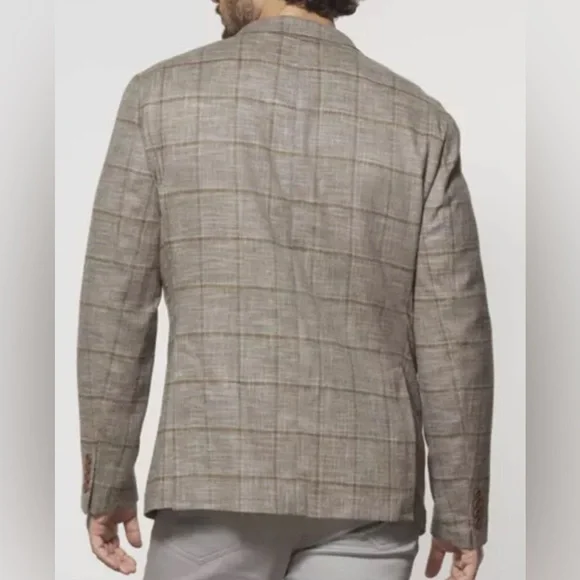 Johnnie-O Tan Bradford Woven Sport Coat JMBZ1520 Blazer NWT 42L Plaid - Picture 3 of 3